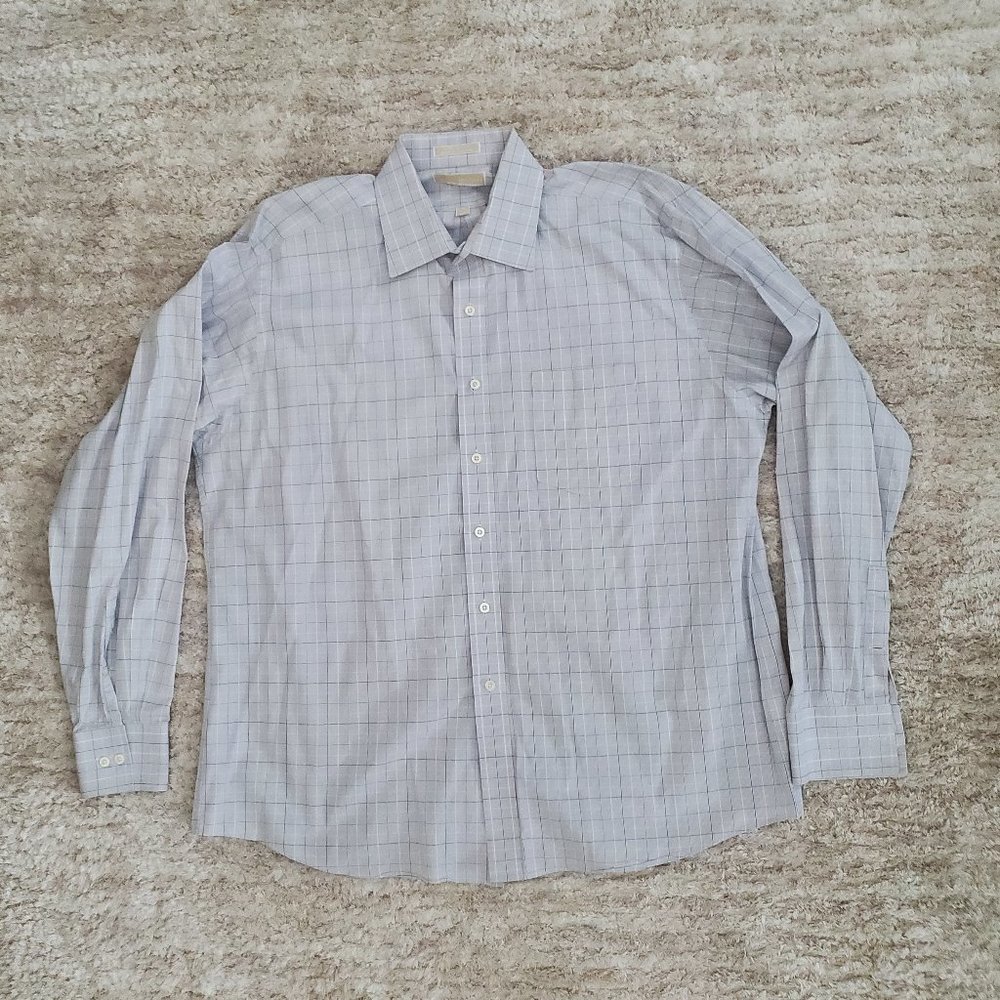 MICHAEL KORS Button-Down Shirt, Square Pattern, XXL